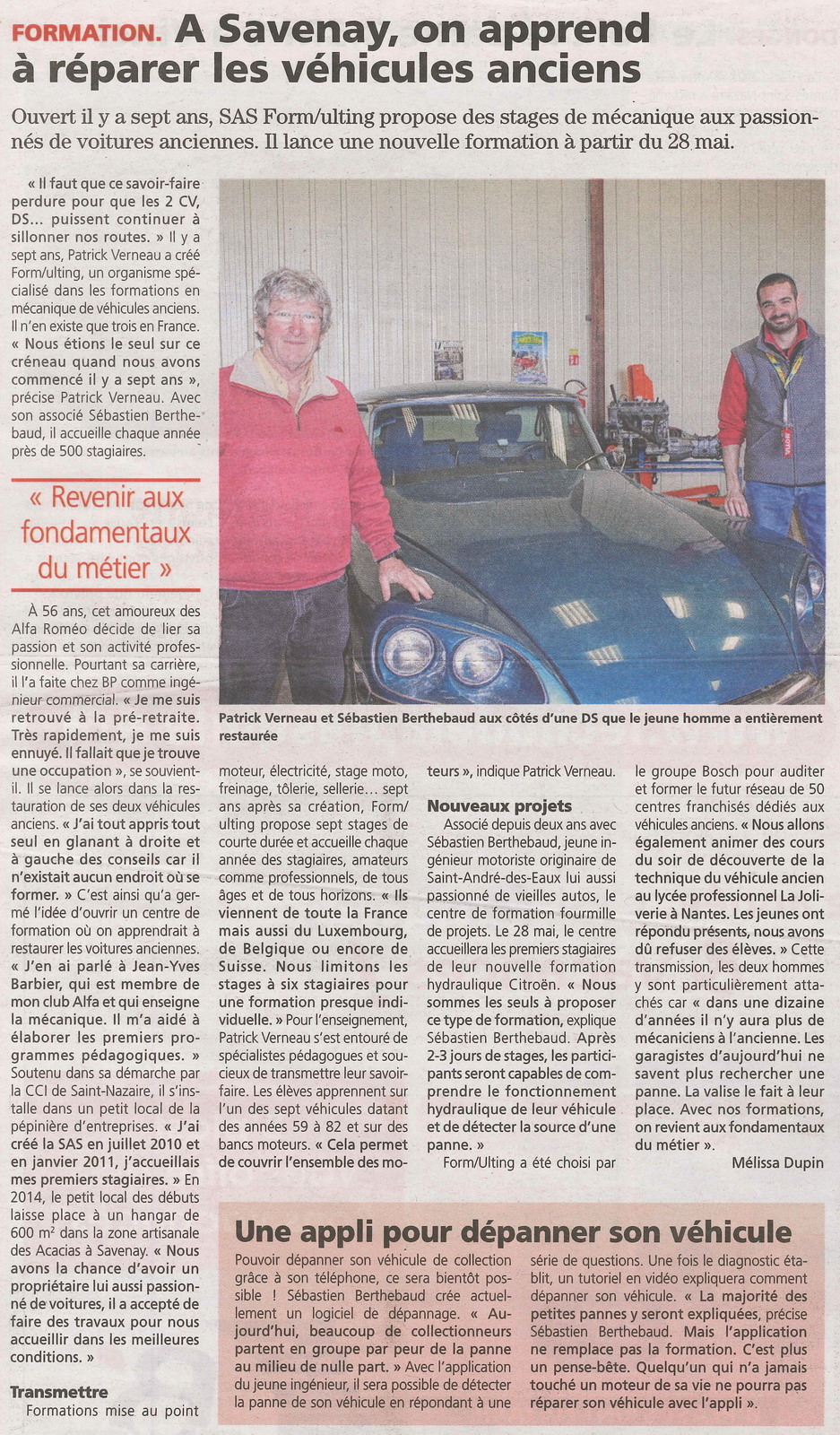 Echo de la Presquile a savenay a reparer les vehicules anciens